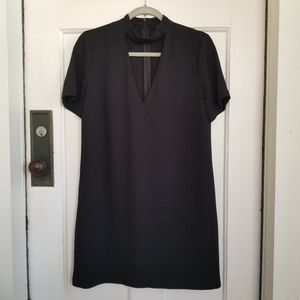 Zara Choker Vneck Plunge Shift Mini Casual Dress, Sz S